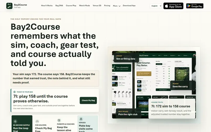 Bay2Course homepage