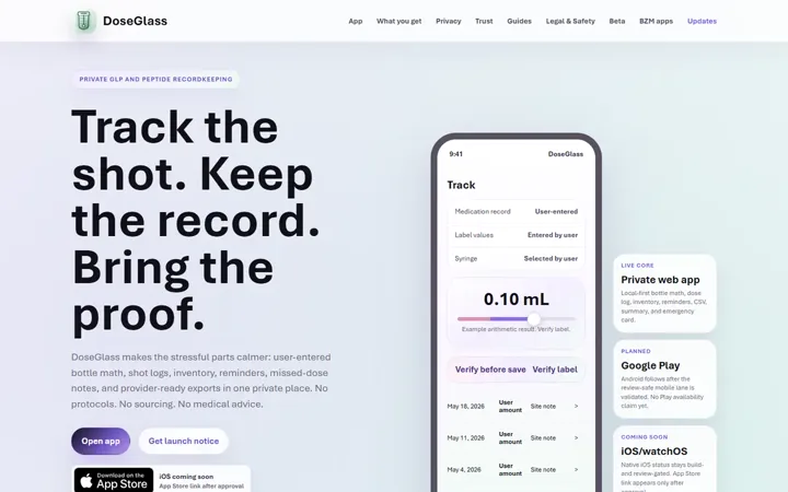 DoseGlass homepage
