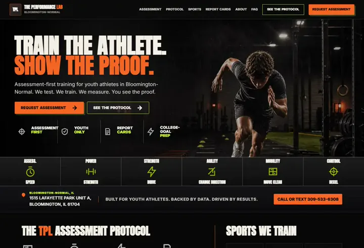 The Performance Lab homepage